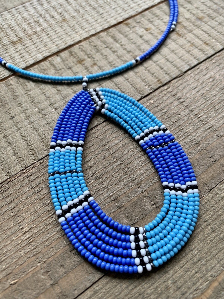 Vintage African rainbow seed bead southwestern Boho extra long Necklace belt 54 Vintage african seed necklace, - Gem main image 4