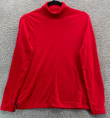 New Lands' End Women's Petite Long Sleeve Supima Shaped Mock