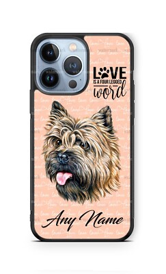 Personalized Cain Terrier Dog Face Pet Phone Case Cover fits iPhone Samsung gift