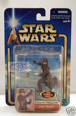 Zam Wesell with Face Reveal Action Figure for sale online Hasbro Star Wars Episode 2