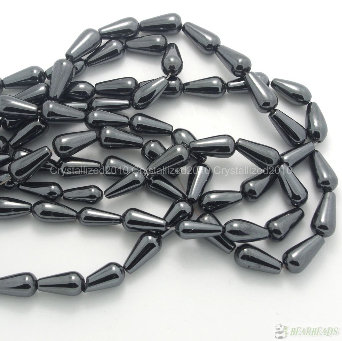 Natural Hematite Gemstone Teardrop Tear Drop Loose Beads 6mm 8mm 9mm 12mm 16"