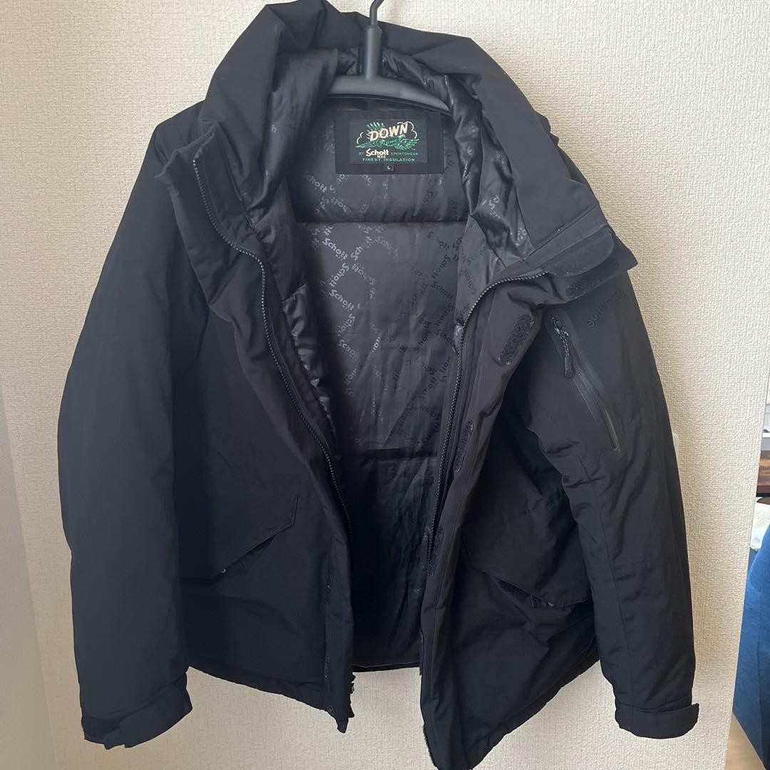 SCHOTT DOWN Black Down Jacket Size L - image 4