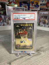 Marketplace image: 2024 Topps Pro Debut Jonah Cox #PDC-61 Chrome Autograph Superfractor 1/1 PSA 10