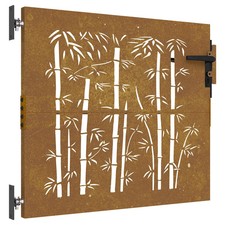 Garden Gate Driveway Gate Fence Gate Fence Corten Steel Bamboo Design vidaXL