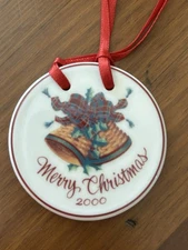 Longaberger Tie On Christmas 2000 Bells Plaid Bow