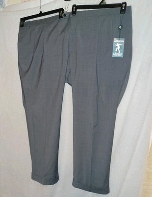 lauren ralph lauren solid ultraflex classic fit dress pants Men 54X30 Ultra Flex Pleated Gray Wool (B3) Size:L(Made to order)