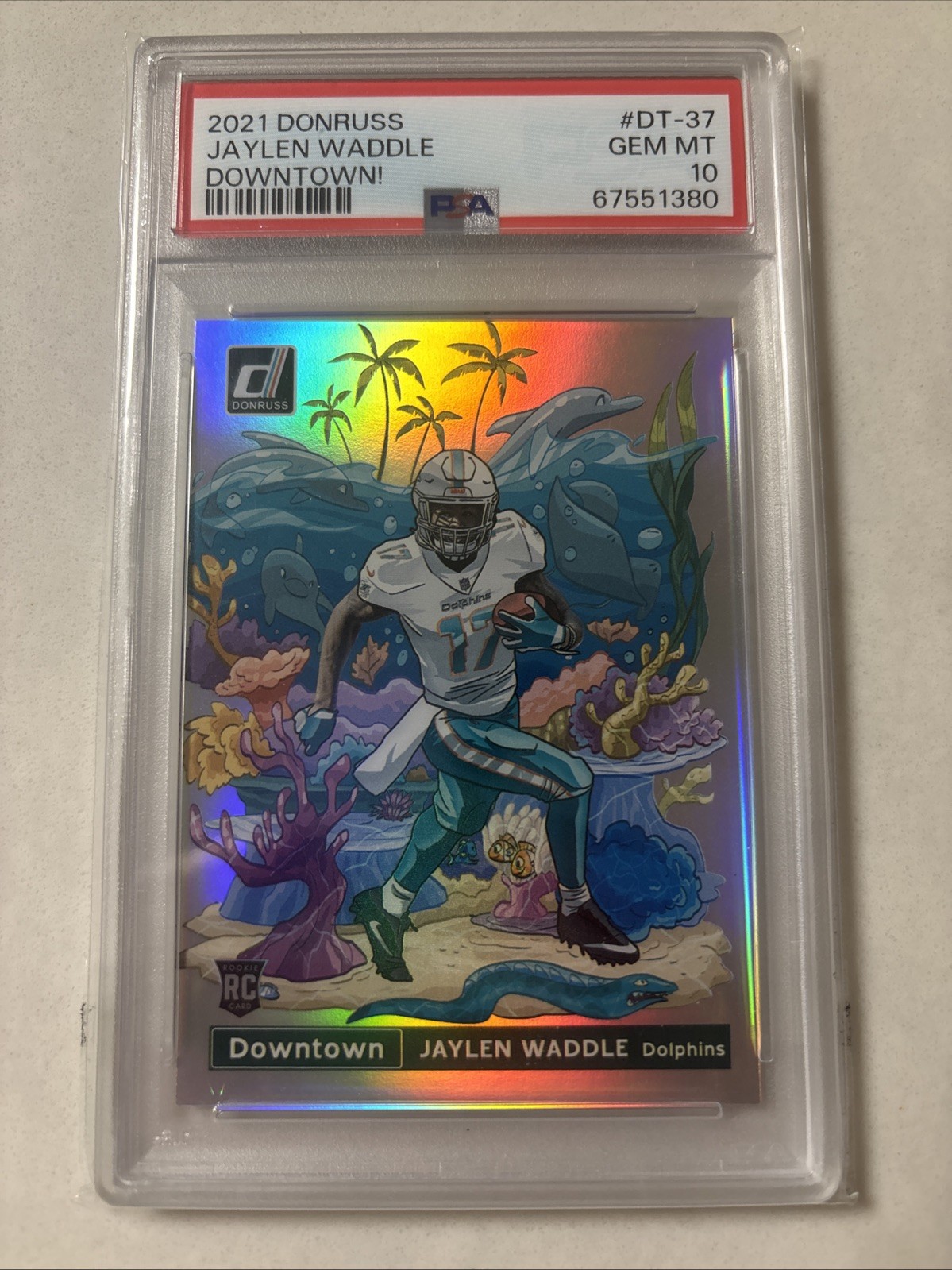2021 Panini Donruss - Rookie Jaylen Waddle Downtown! PSA GEM MT 10 🔥