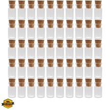 Clear Glass Jars Bottles 50 Pack Mini, Tiny, Cork Stoppers, Arts  Crafts, Pr...