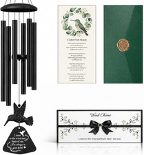 36" Memorial Wind Chimes for Outside, Sympathy Gift for Loss of Loved One, Hummi