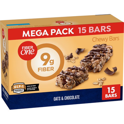 Fiber One Chewy Bars, Oats and Chocolate, Mega Pack, 15 Count, 21.2 oz