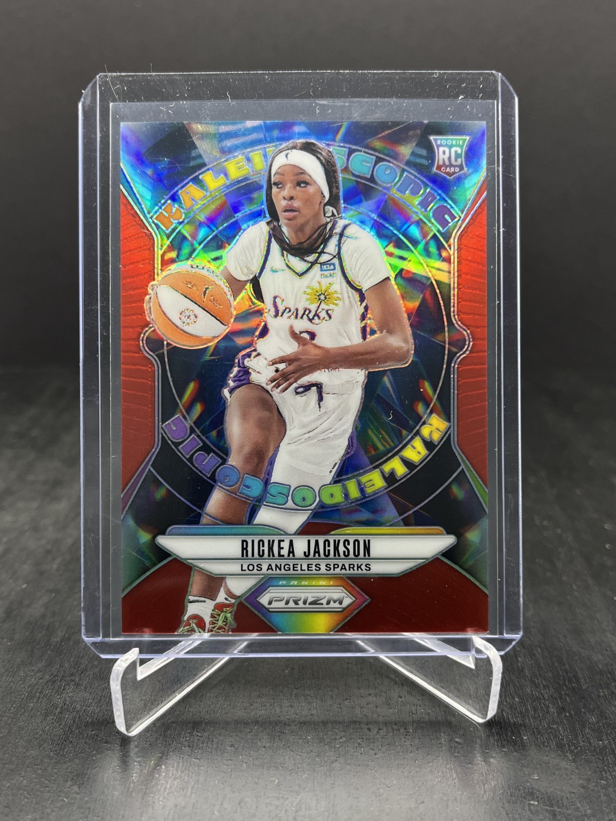 2024 Panini Prizm WNBA Rickea Jackson RC Rookie Kaleidoscopic Red 02/99 #12