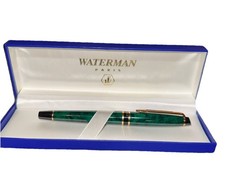 Waterman Le Man 200 Rhapsody Ballpoint Pen, Marbled Green Swirl w/Gold Trim. NIB