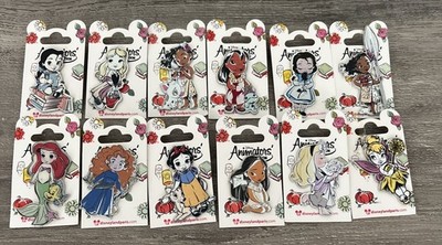 Disneyland Paris Animator Collection 12 Pin Set Ariel Snow White Rapunzel READ