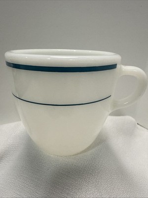 Pyrex Tableware Mug with Blue Line Design and White Background   Everyday Dish