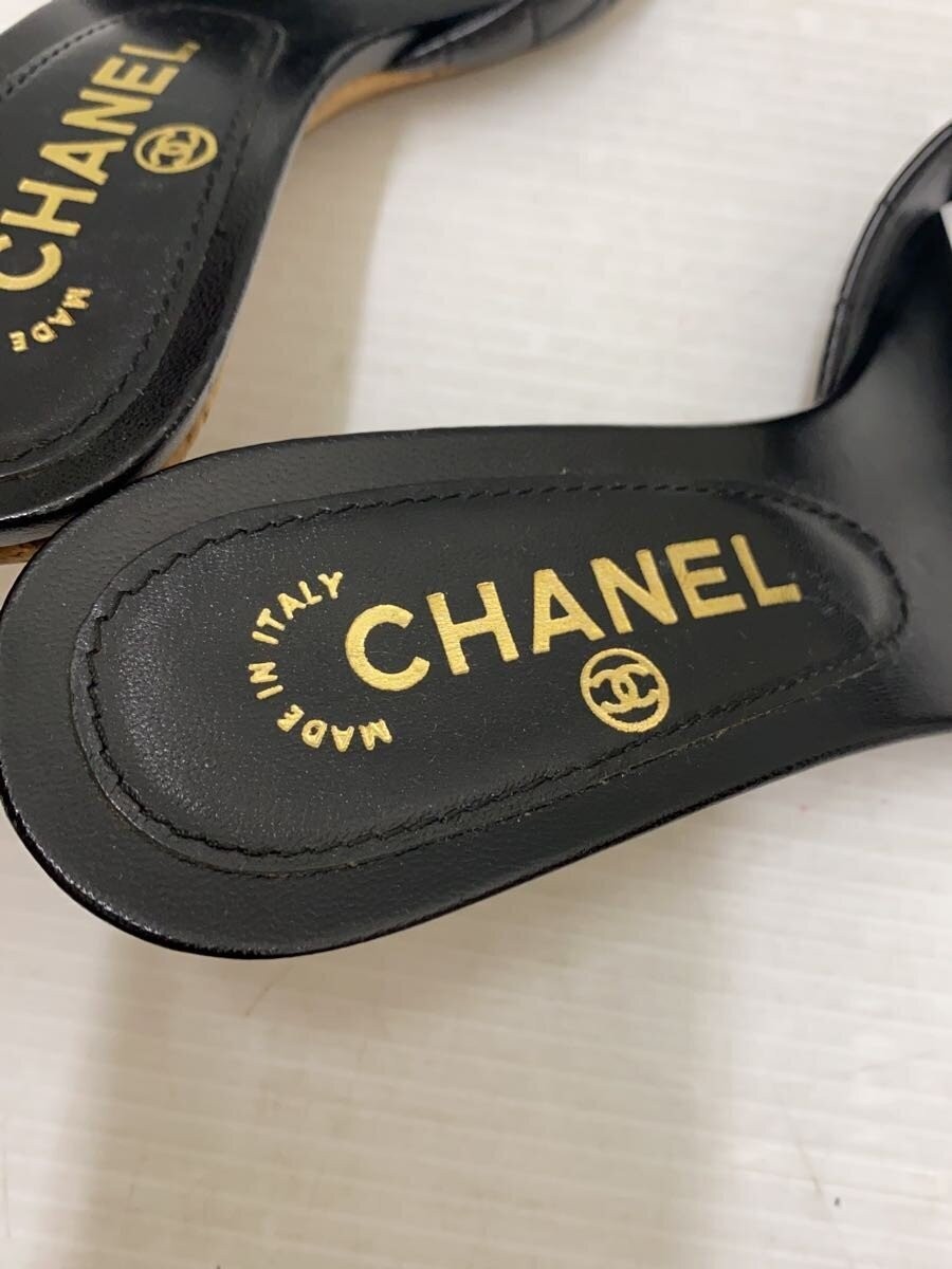 Chanel Matelasse Lambskin Mule Sandals Black Size 36.5 US About6.5 For Women thumbnail 6