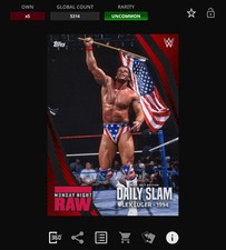 DIGITAL Topps WWE DAILY SLAM 21 JULY Red & Black Base - LEX LUGER 5314cc