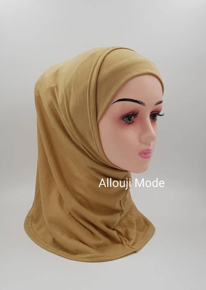 Kopftuch 2-Tlg Baumwolle Hijab Bone Khimar Amira Schal Islam Anti-Rutsch حجاب - Bild 3 von 4