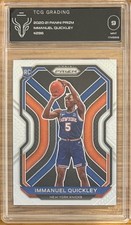 2020-21 IMMANUEL QUICKLEY PANINI PRIZM ROOKIE CARD GRADED TCG 9!. rookie card picture