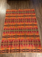 Vintage Woolen Mills Bemidji, MN Pendleton Native American Blanket 53" x 70"