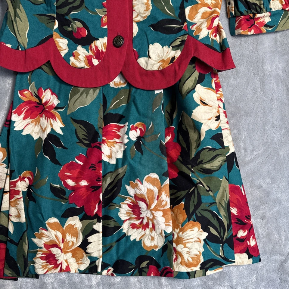 Conjunto de traje chaqueta maxi falda floral vintage años 80 conjunto cottagecore Bloomcore Foto 3 de 4