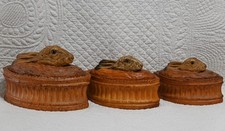 3 FRENCH Trompe L’oeil RABBIT TERRINE TUREEN ~ ANTIQUE PATE PILLIVUYT CASSEROLE