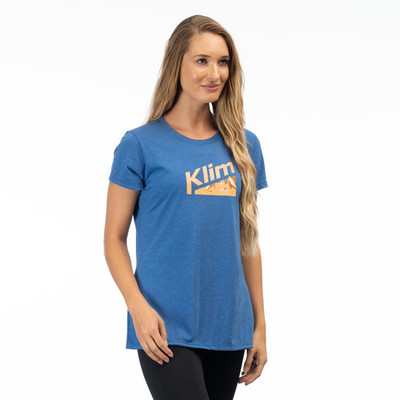 KLIM Women's Sample Mountain Peak Tri-blend Tee MD Royal Frost - Mock Orange