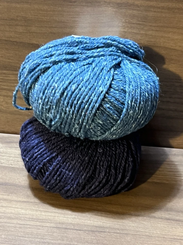 Elsebeth Lavold LANA DE SEDA XL Hilo AZUL 50gr/104yds ea. Lana seda. Juego de 2 Foto 3 de 4