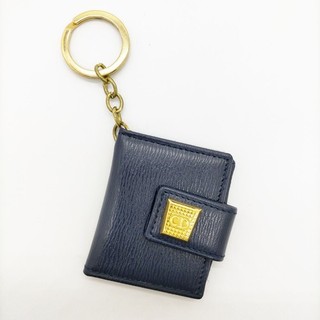 Christian Dior Key Ring Navy Blue Leather Charm Authentic Pre Owned 4534987