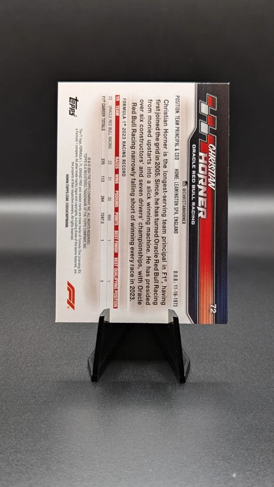 Christian Horner 2024 Topps Paddock Pass Formula 1 F1 Red Foil #72 + Chrome Base - Image 2 of 4