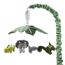 Crib Mobile for Boys or Girls - Grey and Green Camo Musical Baby Crib Mobile wit