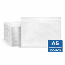 100 A5 Plain Document Enclosed Wallets 225mm x 165mm Self Adhesive
