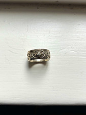 Gucci Hallmarked 925 Sterling Silver Engraved Band Ring Size P 18mm