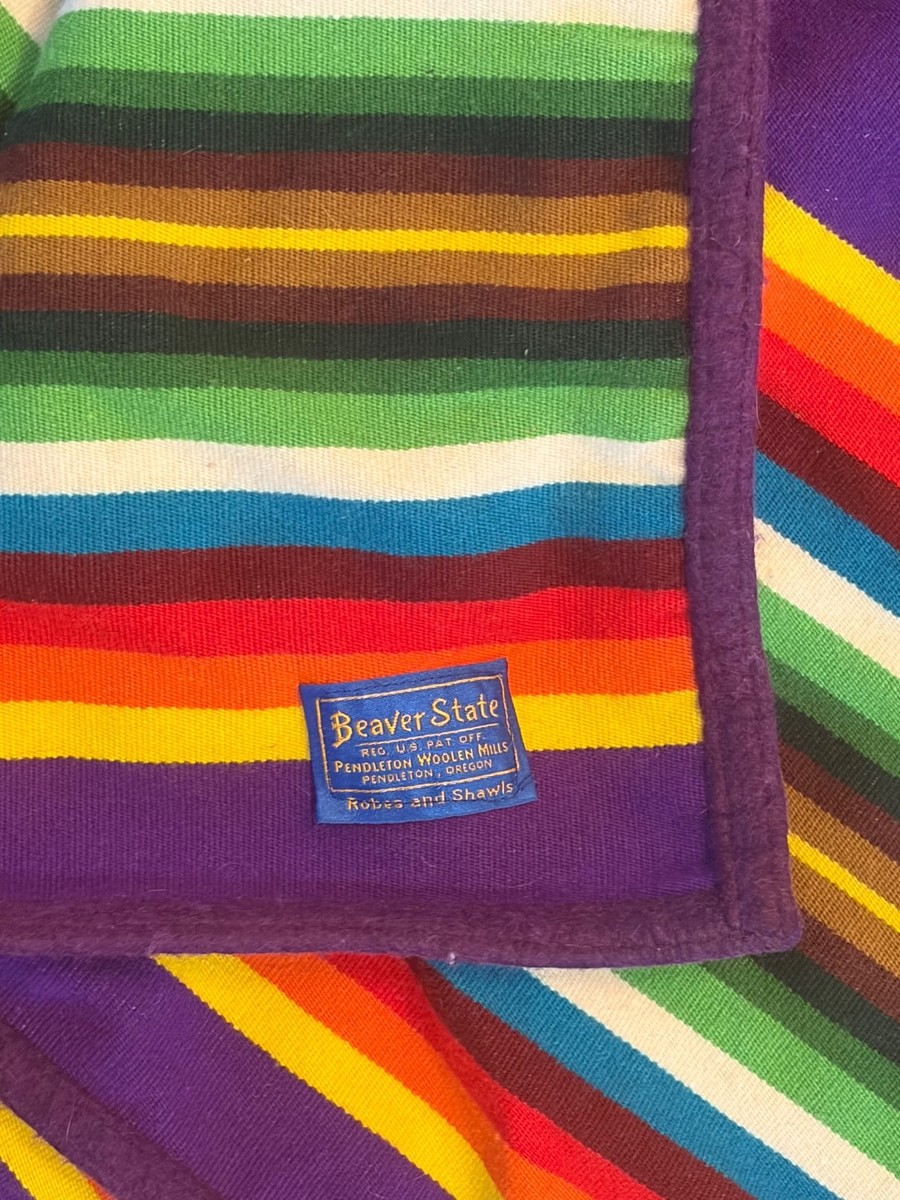 Vintage Beaver State Pendleton Woolen Mills MultiColor Stripes