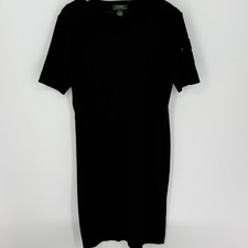 Ralph Lauren Knee Length Black T-shirt Dress Women’s Size Medium 