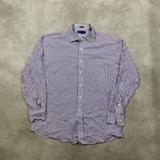 Tommy Hilfiger Shirt Mens Large Striped Long Sleeve Button Down, Purple
