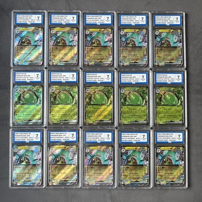 Pokémon Graded Bundle Lot Of 15 Slabs Ex Double Rare Bellibolt & Sinistcha AEY 7