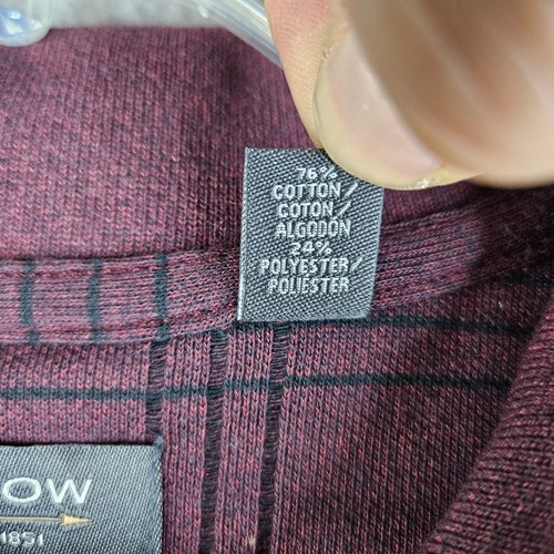Arrow Pullover Mens 2XLT Big Tall Plum Red Plaid Golf Shirt Long Sleeve Norm - Picture 5 of 14