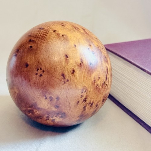 Vintage Handcrafted Burl Wood Sphere Orb Organic Modern Sculptural Decor