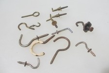 Vintage Brass & iron Window Blind Ties Old Hooks Cord Hangers Curtain Antique