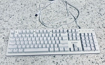 MSI Mechanical Gaming Keyboard White Wired USB Plug & Play