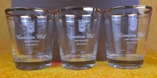 Set Of 3 Canadian Club Whisky Low Ball Gold Rim Rock Glasses - 4.25&rdquo; Tall