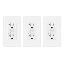 GFI GFCI Outlet 20Amp Tamper-Resistant Weather Resistant Duplex Receptacle, 3PK