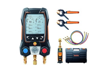 testo 550s AC Manifold Gauge Set   Manifold Gauges HVAC   Incl. 2x 115i Pipe ...