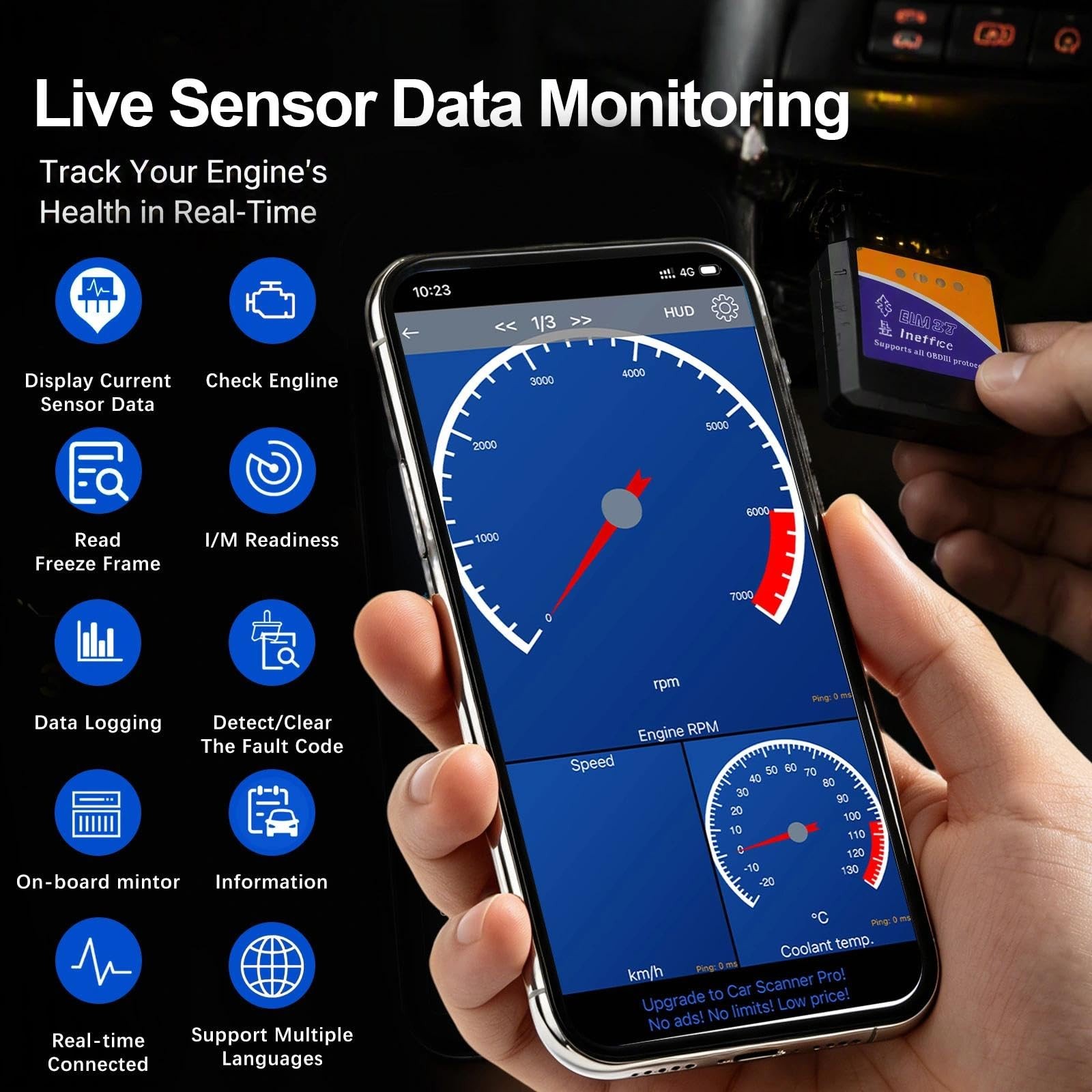 YAMIQUI - Scanner OBD2 Auto Diagnostica Bluetooth Lettore Diagnosi Auto Professionale - Miniatura 2