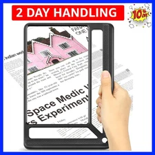 5X Full Page Magnifying Glass for Reading, Lightweight Rectangular Magnifier ...