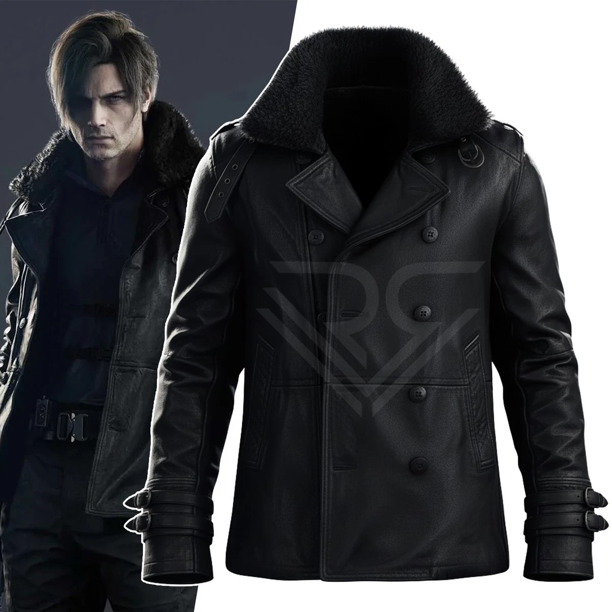 Resident's Evil 9 Requiem Leon Kennedy Black Leather Jacket