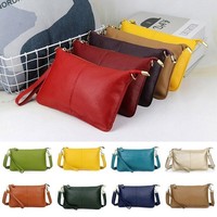 Womens Genuine Leather Clutch Messenger Handbag Crossbody Shoulder Bag Purse UK