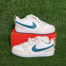 Size 7Y - GS Kids Nike Court Borough 2 Low Phantom Bright Spruce BQ5448-017