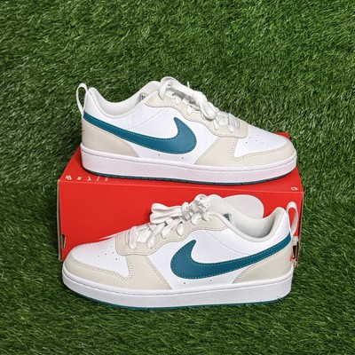 Size 7Y - (GS) Kids Nike Court Borough 2 Low Phantom Bright Spruce BQ5448-017