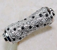 2CT Treated Black Sapphire  Topaz 925 Solid Sterling Silver Ring Sz 7 UB4-2